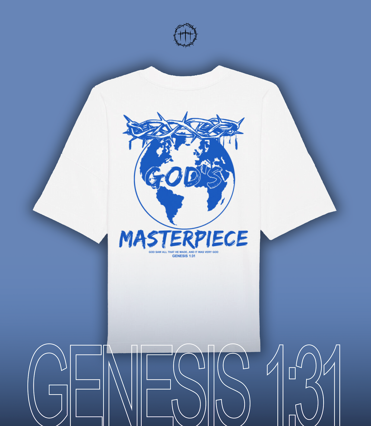 "GODS MASTERPIECE" Oversize Shirt (blue)