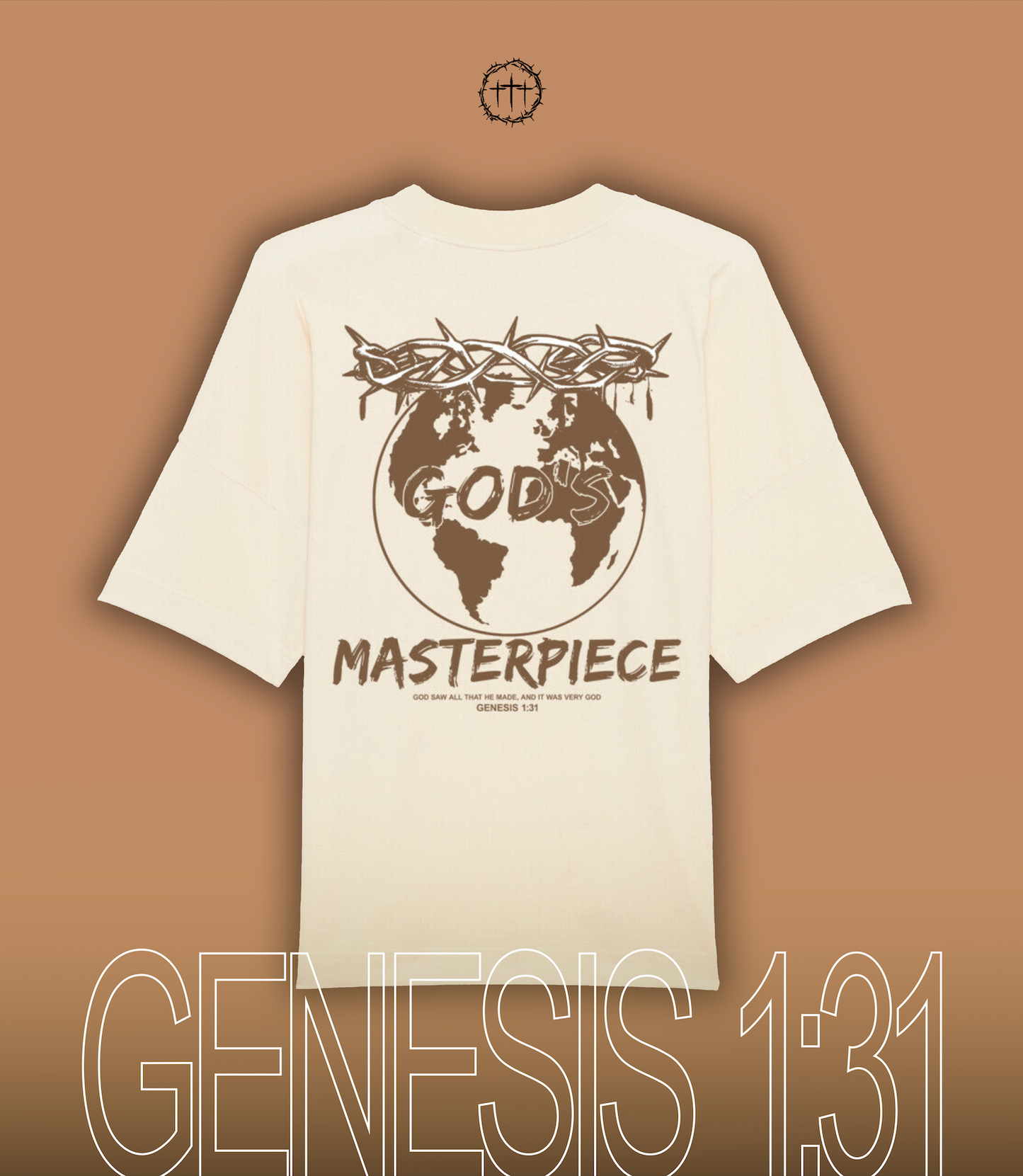 "GODS MASTERPIECE" Oversize Shirt (brown)