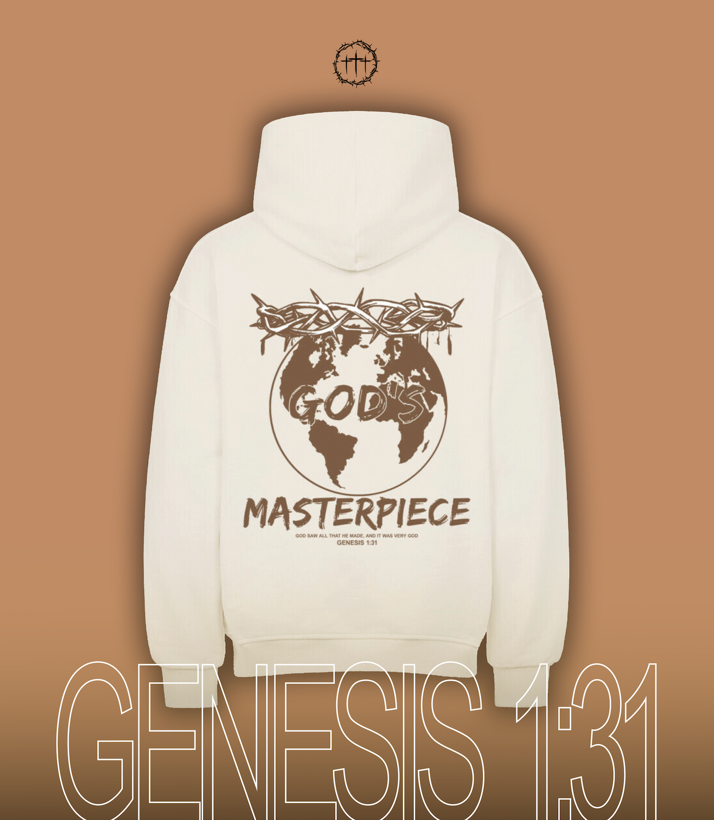 "GODS MASTERPIECE" Oversized Hoodie (brown)